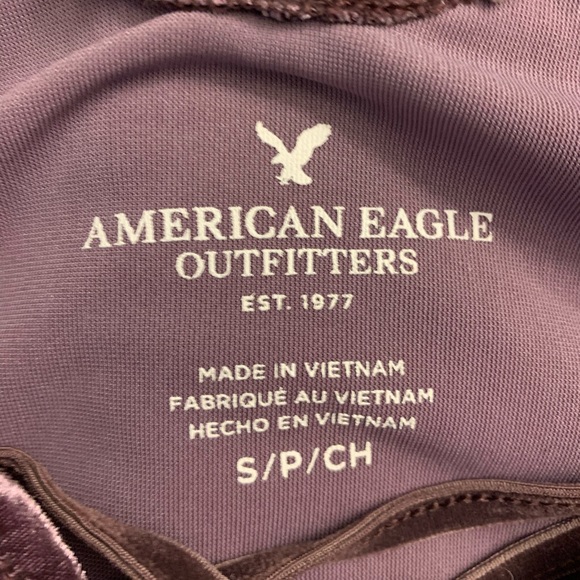 Purple velvet crossed tank top - Picture 4 of 4